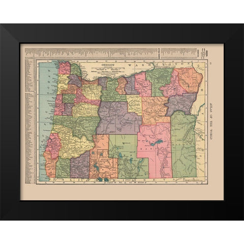 Oregon - Hammond 1910 Black Modern Wood Framed Art Print by Hammond