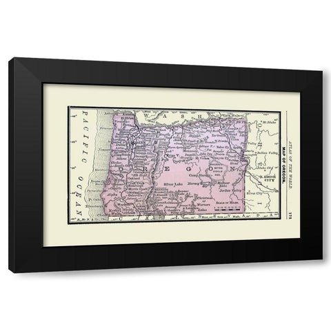 Oregon - Alden 1886 Black Modern Wood Framed Art Print with Double Matting by Alden