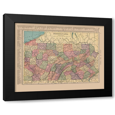Pennsylvania - Hammond 1910 Black Modern Wood Framed Art Print with Double Matting by Hammond