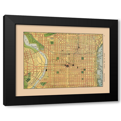 Philadelphia Pennsylvania - Hammond 1910 Black Modern Wood Framed Art Print with Double Matting by Hammond