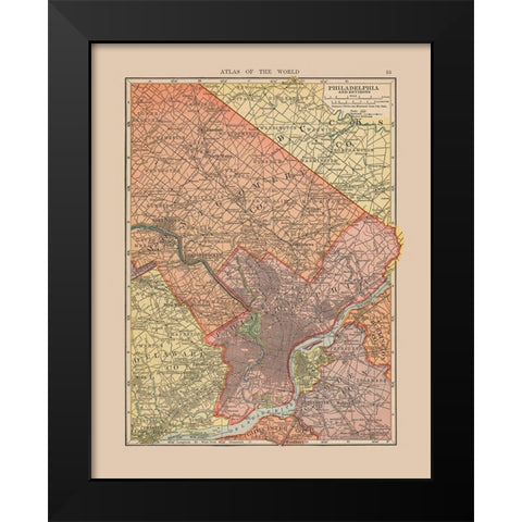 Philadelphia Pennsylvania - Hammond 1910 Black Modern Wood Framed Art Print by Hammond