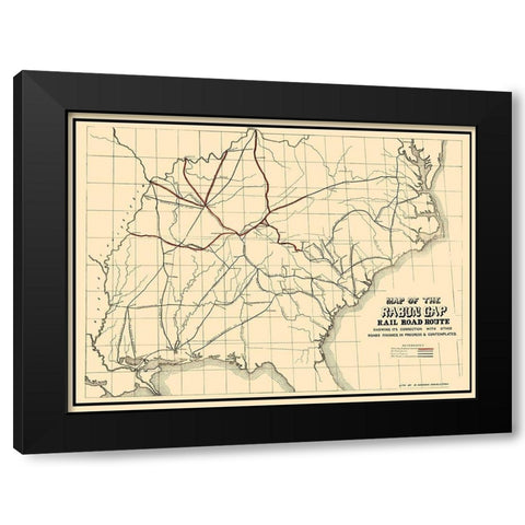 Rabun Gap Railroad - Keenan 1850 Black Modern Wood Framed Art Print by Keenan