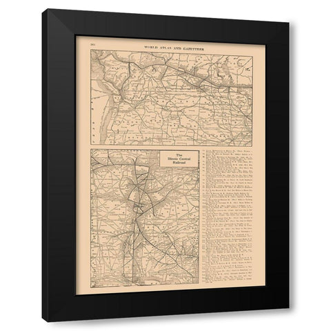 Illinois Central Railroad - Reynold 1921 Black Modern Wood Framed Art Print by Reynold