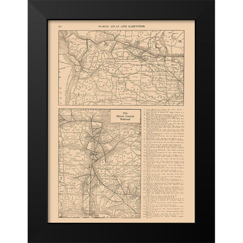 Illinois Central Railroad - Reynold 1921 Black Modern Wood Framed Art Print by Reynold