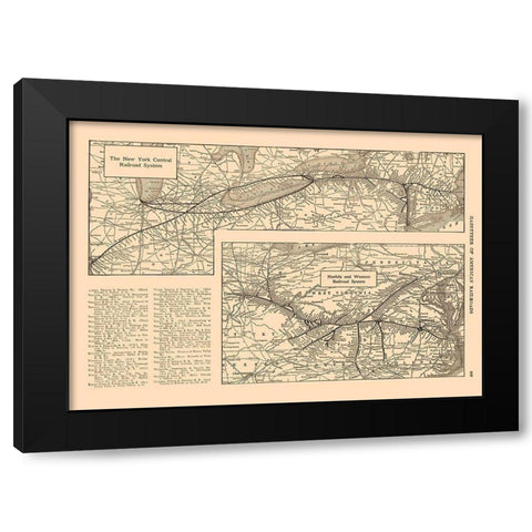 New York Central Railroad, Norfolk - Reynold 1921 Black Modern Wood Framed Art Print with Double Matting by Reynold