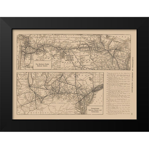 Northern Pacific, Pennsylvania Black Modern Wood Framed Art Print by Reynold