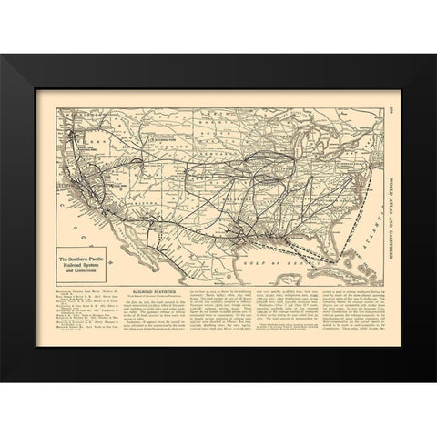 Southern Pacific Railroad - Reynold 1921 Black Modern Wood Framed Art Print by Reynold