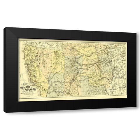Union Pacific with Eastern Connections 1867 Black Modern Wood Framed Art Print with Double Matting by Keeler