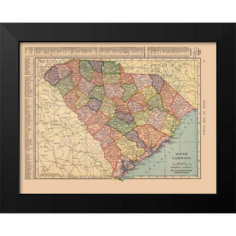 South Carolina - Hammond 1910 Black Modern Wood Framed Art Print by Hammond