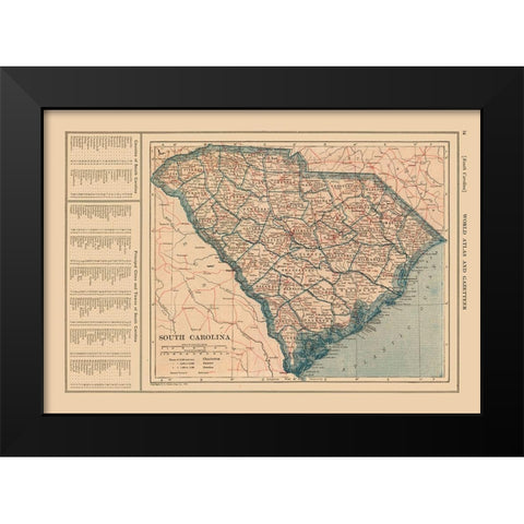 South Carolina - Reynold 1921 Black Modern Wood Framed Art Print by Reynold