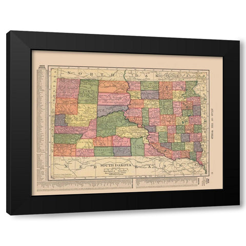 South Dakota - Hammond 1910 Black Modern Wood Framed Art Print with Double Matting by Hammond