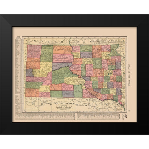South Dakota - Hammond 1910 Black Modern Wood Framed Art Print by Hammond