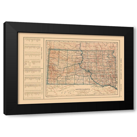 South Dakota - Reynold 1921 Black Modern Wood Framed Art Print by Reynold