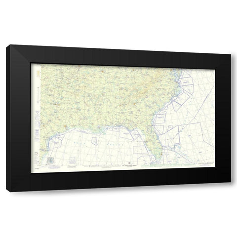 Southeast United States Aeronautical - USAF 1960 Black Modern Wood Framed Art Print with Double Matting by USAF
