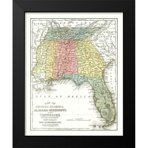 South East Coast - Mitchell 1869 Black Modern Wood Framed Art Print by Mitchell