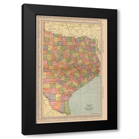 East Texas - Hammond 1910 Black Modern Wood Framed Art Print with Double Matting by Hammond