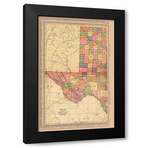 West Texas - Hammond 1910 Black Modern Wood Framed Art Print with Double Matting by Hammond