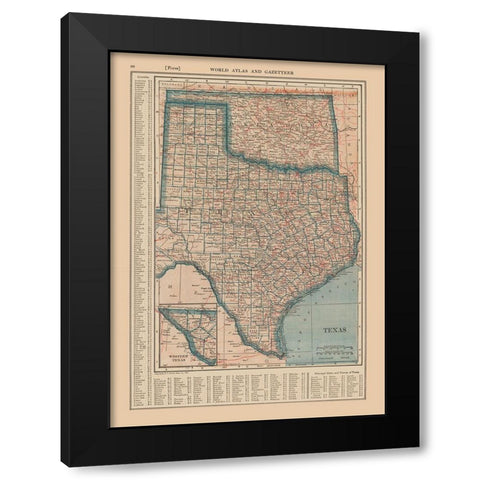 Texas - Reynold 1921 Black Modern Wood Framed Art Print with Double Matting by Reynold