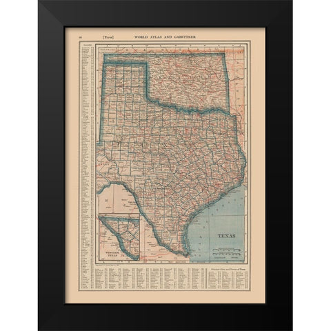 Texas - Reynold 1921 Black Modern Wood Framed Art Print by Reynold