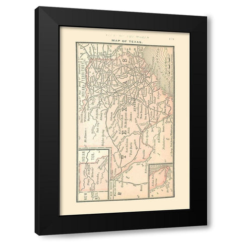 Texas - Alden 1886 Black Modern Wood Framed Art Print with Double Matting by Alden