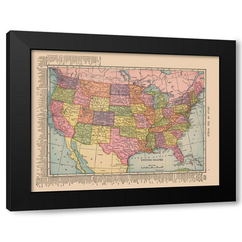 United States - Hammond 1910 Black Modern Wood Framed Art Print with Double Matting by Hammond