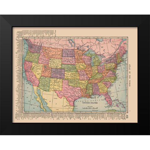 United States - Hammond 1910 Black Modern Wood Framed Art Print by Hammond