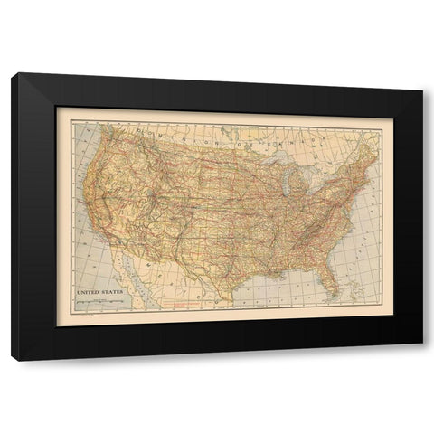 United States - Reynold 1921 Black Modern Wood Framed Art Print with Double Matting by Reynold