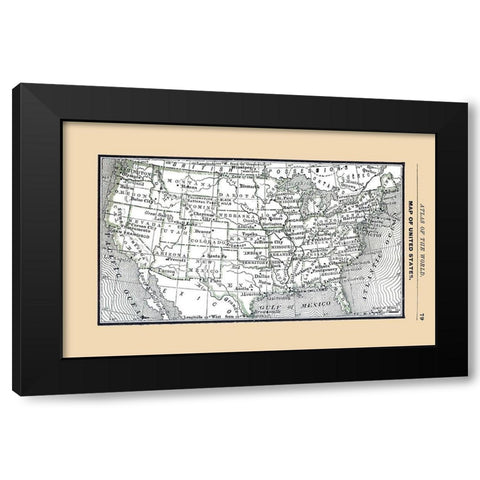 United States - Alden 1886 Black Modern Wood Framed Art Print by Alden