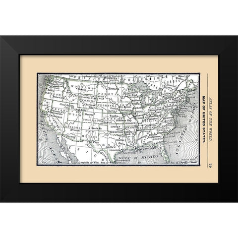 United States - Alden 1886 Black Modern Wood Framed Art Print by Alden