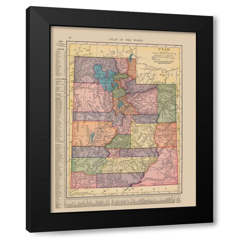 Utah - Hammond 1910 Black Modern Wood Framed Art Print by Hammond