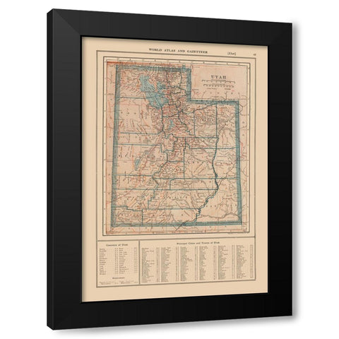 Utah - Reynold 1921 Black Modern Wood Framed Art Print by Reynolds