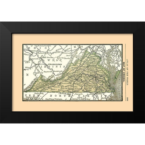 Virginia - Alden 1886 Black Modern Wood Framed Art Print by Alden