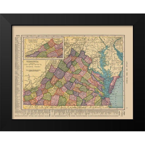 Virginia - Hammond 1910 Black Modern Wood Framed Art Print by Hammond