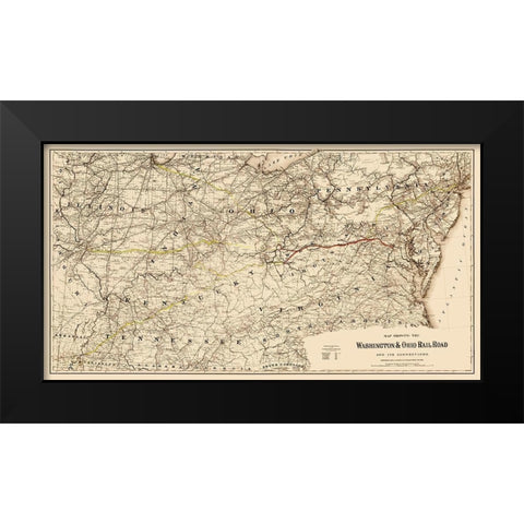 Washington and Ohio Railroad - Colton 1870 Black Modern Wood Framed Art Print by Colton