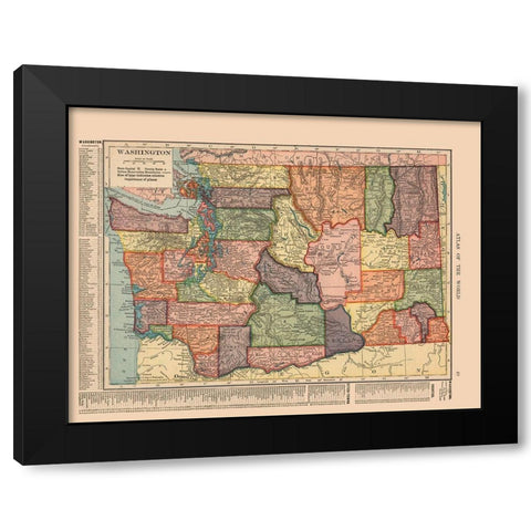 Washington - Hammond 1910 Black Modern Wood Framed Art Print with Double Matting by Hammond