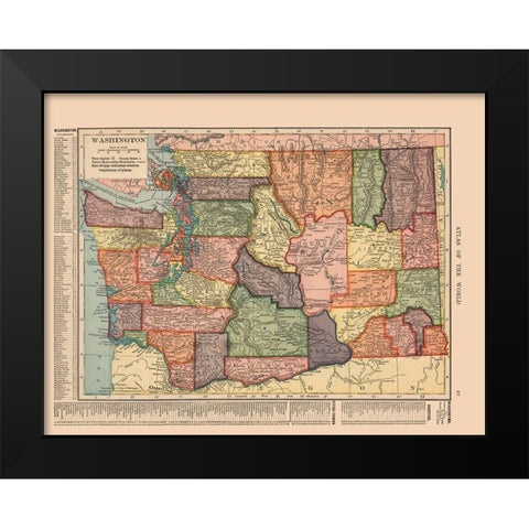 Washington - Hammond 1910 Black Modern Wood Framed Art Print by Hammond
