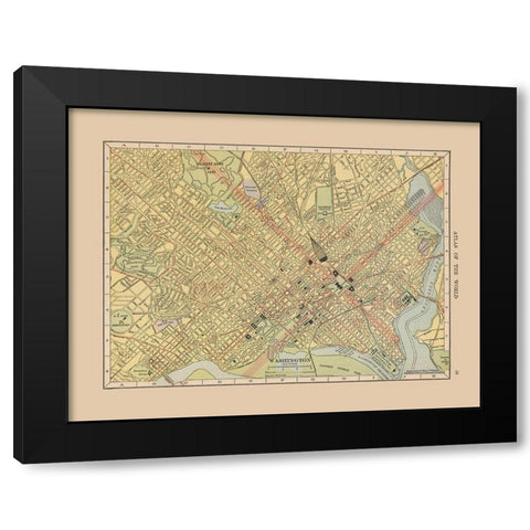 Washington DC - Hammond 1910 Black Modern Wood Framed Art Print by Hammond