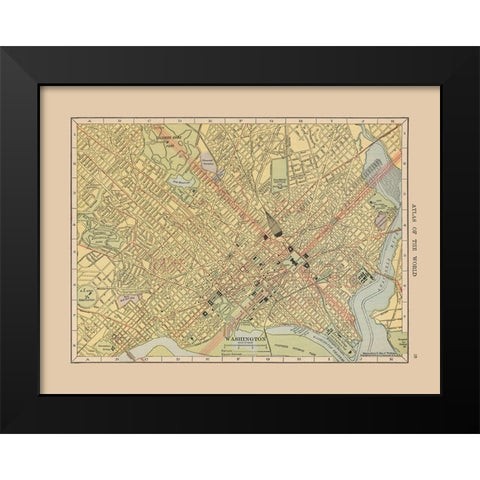 Washington DC - Hammond 1910 Black Modern Wood Framed Art Print by Hammond