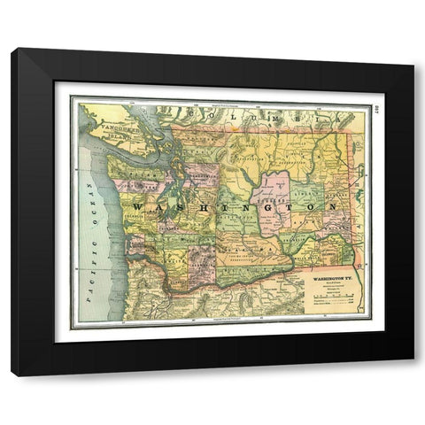 Washington - Johnson 1888 Black Modern Wood Framed Art Print by Johnson