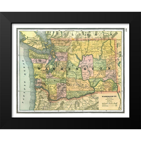 Washington - Johnson 1888 Black Modern Wood Framed Art Print by Johnson