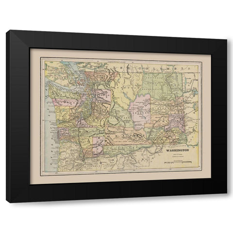 Washington - Cram 1892 Black Modern Wood Framed Art Print with Double Matting by Cram