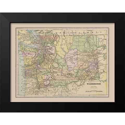 Washington - Cram 1892 Black Modern Wood Framed Art Print by Cram