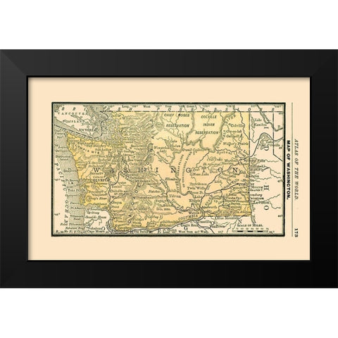 Washington - Alden 1886 Black Modern Wood Framed Art Print by Alden