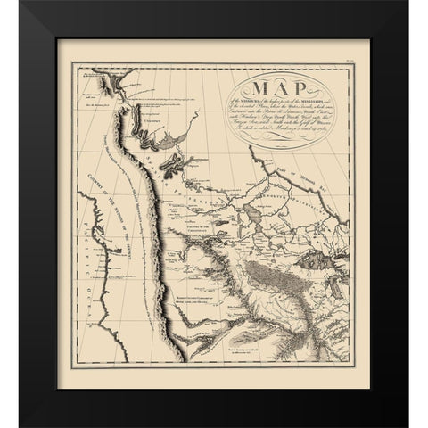 Western North America - Collot 1796 Black Modern Wood Framed Art Print by Collot