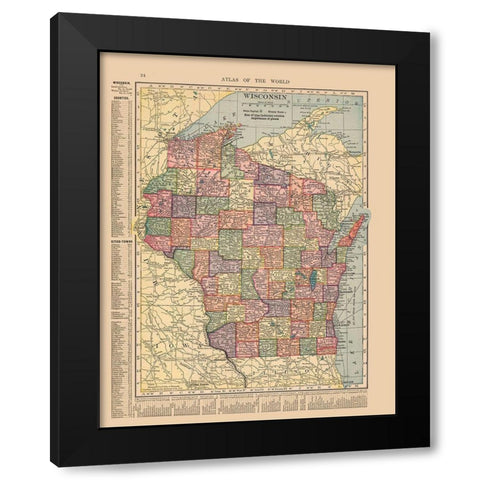 Wisconsin - Hammond 1910 Black Modern Wood Framed Art Print by Hammond