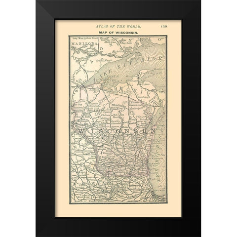 Wisconsin - Alden 1886 Black Modern Wood Framed Art Print by Alden