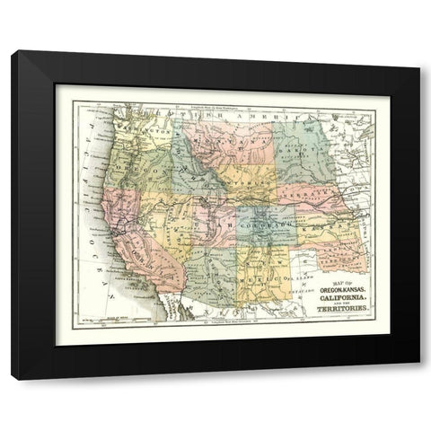 West United States - Mitchell 1869 Black Modern Wood Framed Art Print with Double Matting by Mitchell