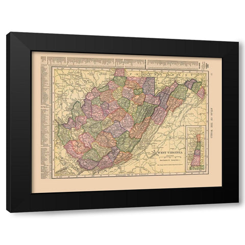 West Virginia - Hammond 1910 Black Modern Wood Framed Art Print by Hammond
