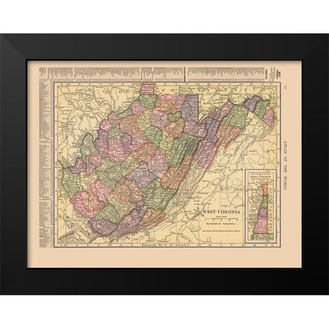 West Virginia - Hammond 1910 Black Modern Wood Framed Art Print by Hammond