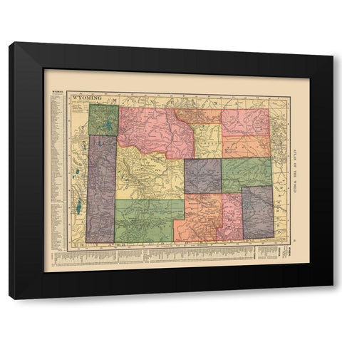 Wyoming - Hammond 1910 Black Modern Wood Framed Art Print with Double Matting by Hammond